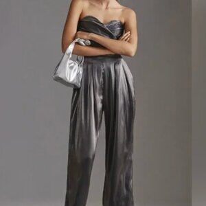 Anthropologie Carbon Metal Suit Jumpsuit